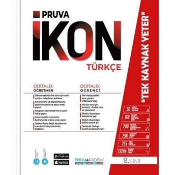 Pruva Akademi 8. Sınıf Türkçe Ikon Konu Anlatımlı Komisyon