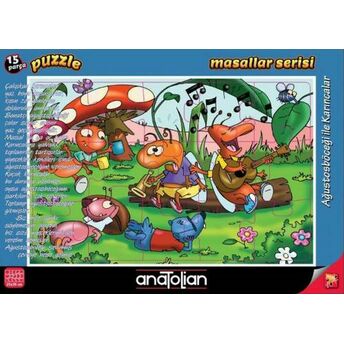 Puzzle 15 Parça Masallar Serisi- Ağustos Böceği Ve Karınca Kolektif