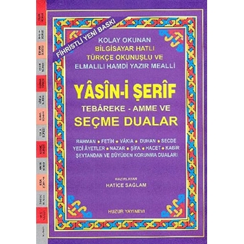 Rahle Boy Fihristli – Bilgisayar Hattı, Kolay Okunan, Renkli Yasin-I Şerif Ve Seçme Dualar