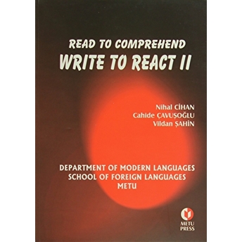 Read To Comprehend Write To React 2 Cahide Çavuşoğlu