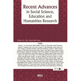 Recent Advances In Social Science, Education And Humanities Research - Kolektif