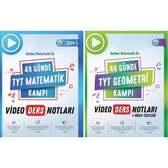 Rehber Matematik 2024 Tyt 49 Günde Matematik - Geometri Kampı Video Ders Notları 2 Li Set Komisyon