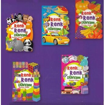 Renk Renk Dünyam Boyama Kitabı (5 Kitap) Kolektif