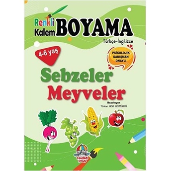 Renkli Kalem Boyama - Sebzeler Meyveler Türkan Ada Kömürcü