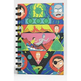 Rick And Morty Spiralli Defter Kırmızı