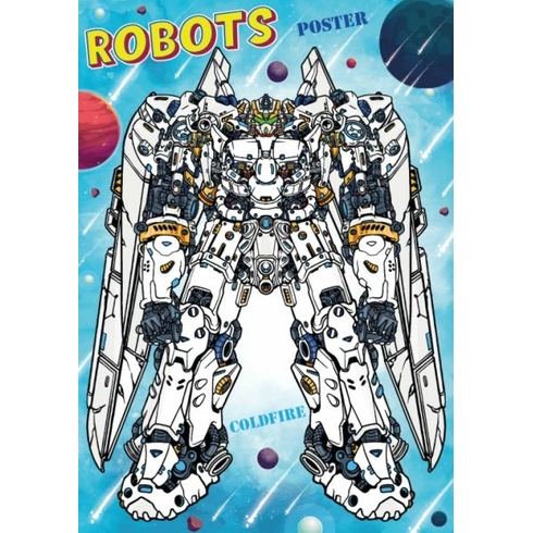 Robots Stickerlı Boyama Kitabı Stand