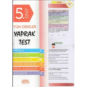 Rota 5.Sınıf Tüm Dersler Yaprak Test (Yeni) Kolektif