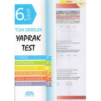 Rota 6.Sınıf Tüm Dersler Yaprak Test (Yeni) Kolektif