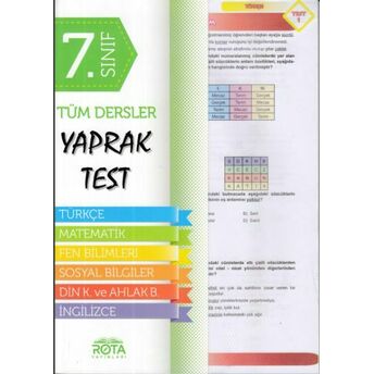 Rota 7. Sınııf Tüm Dersler Yaprak Test (Yeni) Kolektif