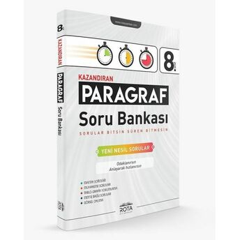 Rota 8. Sınıf Kazandıran Paragraf Soru Bankası (Yeni) Rty Rota Yayınları Komisyon