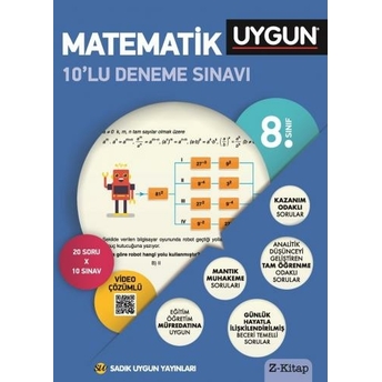 Sadık Uygun Yayınları 8. Sınıf Matematik 10 Lu Deneme Sınavı Komisyon