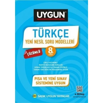 Sadık Uygun Yayınları 8. Sınıf Türkçe Yeni Nesil Soru Modelleri Komisyon