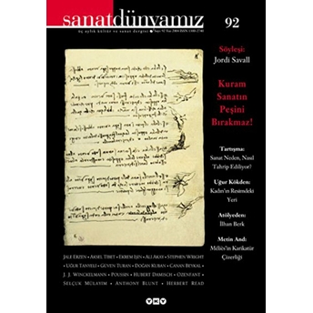 Sanat Dünyamız Üç Aylık Kültür Ve Sanat Dergisi Sayı: 92 Kolektif