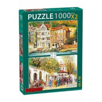 Sarıyer Eski Pazar Girişi / 2X1000 Parça Puzzle (40154) Şükrü Çağlayan