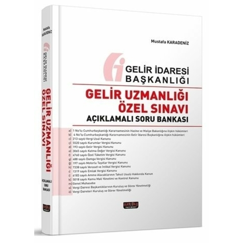 Savaş Yayınları 2021 Gelir Uzmanlığı Özel Sınavı Açıklamalı Soru Bankası Mustafa Karadeniz