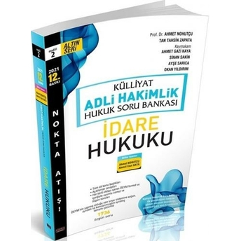 Savaş Yayınları 2021 Külliyat Idare Hukuku Adli Hakimlik Soru Bankası Ahmet Nohutçu