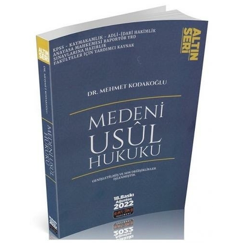 Savaş Yayınları 2022 Medeni Usul Hukuku Konu Anlatımlı (Iadesiz)