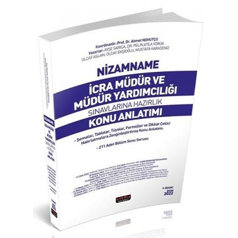 Savaş Yayınları 2022 Nizamname Icra Müdür Ve Müdür Yardımcılığı Konu Anlatımı Ahmet Nohutçu