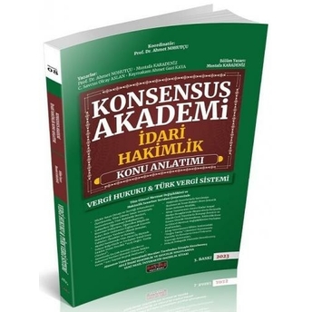 Savaş Yayınları 2023 Konsensus Akademi Idari Hakimlik Vergi Hukuku Ve Türk Vergi Sistemi Konu Anlatımı Mustafa Karadeniz