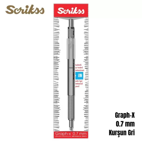 Scrikss Versatil Kalem Graph-X Metal Kurşun Gri 0.7 Mm