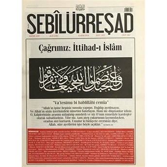 Sebilürreşad Dergisi Sayı: 1011 Kasım 2016