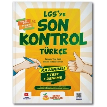 Şeker Portakalı Yayınları 8. Sınıf Lgs Ye Son Kontrol Türkçe Komisyon