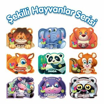 Şekilli Orman Hayvanları Serisi Seti - 9 Kitap Takım Kolektif