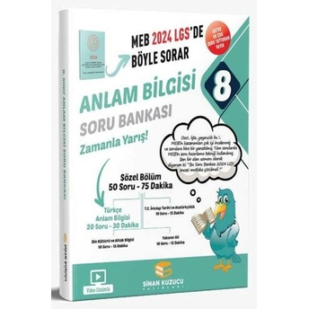 Sinan Kuzucu Yayınları 2024 Lgs 8. Sınıf Anlam Bilgisi Soru Bankası Komisyon