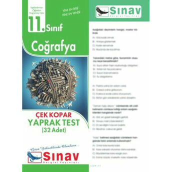 Sınav 11. Sınıf Coğrafya Çek Kopar Yaprak Test Kolektif