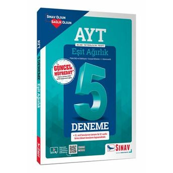 Sınav Ayt Eşit Ağırlık Çözümlü 5 Deneme (Yeni) Kolektif