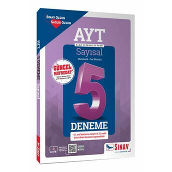 Sınav Ayt Sayısal Çözümlü 5 Deneme (Yeni) Kolektif