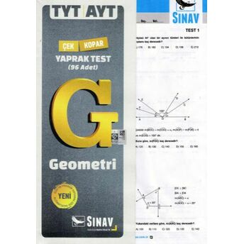 Sınav Tyt-Ayt Geometri Yaprak Test (Yeni) Kolektif