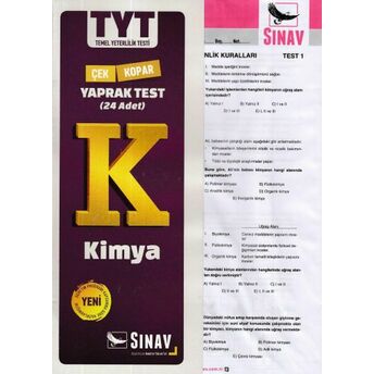 Sınav Tyt Kimya Yaprak Test (Yeni) Kolektif