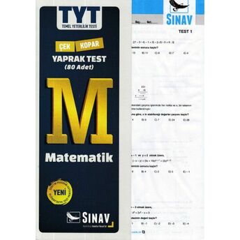 Sınav Tyt Matematik Yaprak Test (Yeni) Kolektif