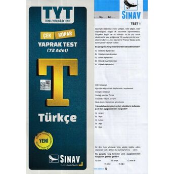 Sınav Tyt Türkçe Yaprak Testi (Yeni) Kolektif