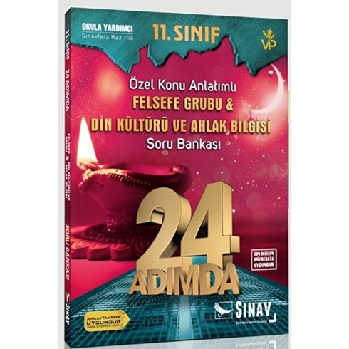 Sınav Yayınları 11. Sınıf Felsefe Grubu Din Kültürü Ve Ahlak Bilgisi 24 Adımda Özel Konu Anlatımlı Soru Bankası