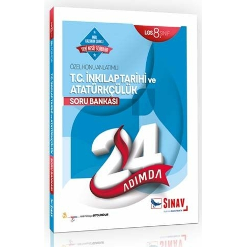 Sınav Yayınları 8. Sınıf Lgs T.c. Inkılap Tarihi Ve Atatürkçülük 24 Adımda Özel Konu Anlatımlı Soru Bankası