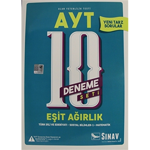 Sınav Yks 2. Oturum Ayt Eşit Ağırlık 10 Deneme Seti