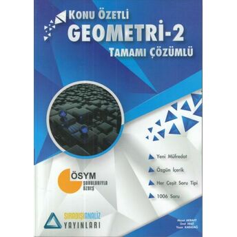 Sıradışı Analiz Geometri 2 Konu Özetli Tamamı Çözümlü Soru Bankası Ümit Arat