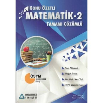 Sıradışı Analiz Matematik 2 Tamamı Çözümlü Konu Özetli Soru Bankası Bilal Karadağ