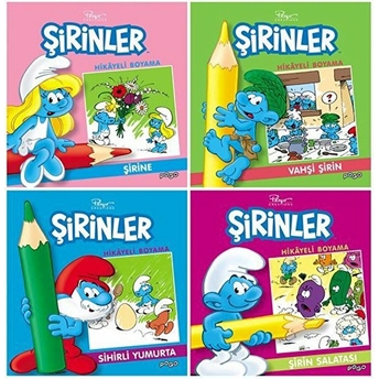 Şirinler Hikayeli Boyama Seti (4 Kitap Takım)