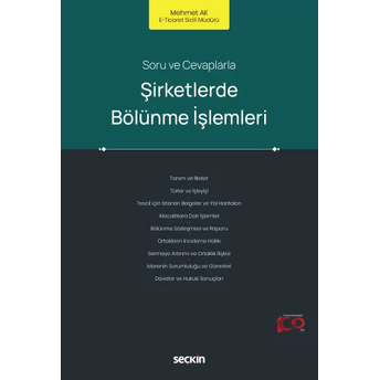 Şirketlerde Bölünme Işlemleri Mehmet Ak