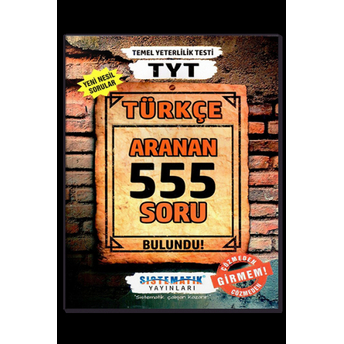 Sistematik Yayınları Tyt Türkçe Aranan 555 Soru Bankası Komisyon