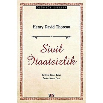 Sivil Itaatsizlik Henry David Thoreau