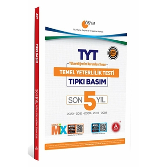 Son 5 Yıl Tyt Tıpkı Basım Seti (Temel Yeterlilik Testi 22-21-20-19-18 Yılı Sınav Soruları)