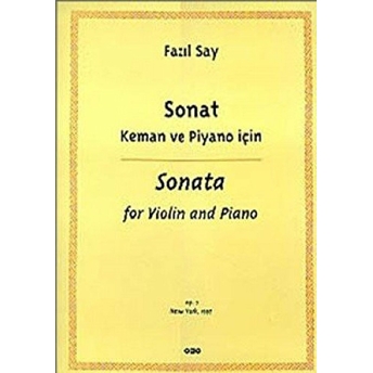 Sonat Keman Ve Piyano Için (Sonata For Violin And Piano) Fazıl Say