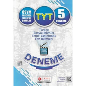 Sonuç Tyt Video Çözümlü 5 Deneme Karekodlu