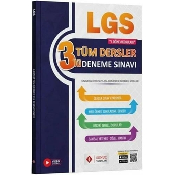 Sonuç Yayınları 8. Sınıf Lgs Tüm Dersler 1. Dönem 3 Deneme Komisyon