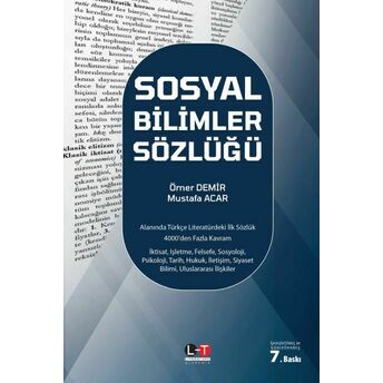 Sosyal Bilimler Sözlüğü Ömer Demir-Mustafa Acar