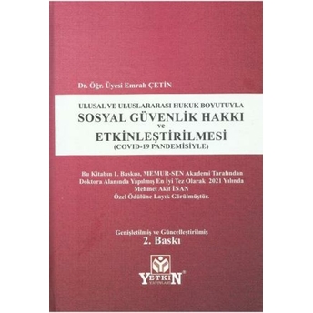 Sosyal Güvenlik Hakkı Ve Etkinleştirilmesi Emrah Çetin